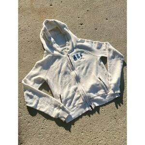 Vintage Y2K Abercrombie & Fitch Zip Up Hoodie Embroidered Sweatshirt Hoodie L